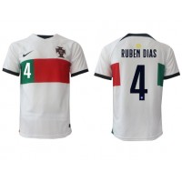 Portugali Ruben Dias #4 Vieraspaita MM-kisat 2022 Lyhythihainen